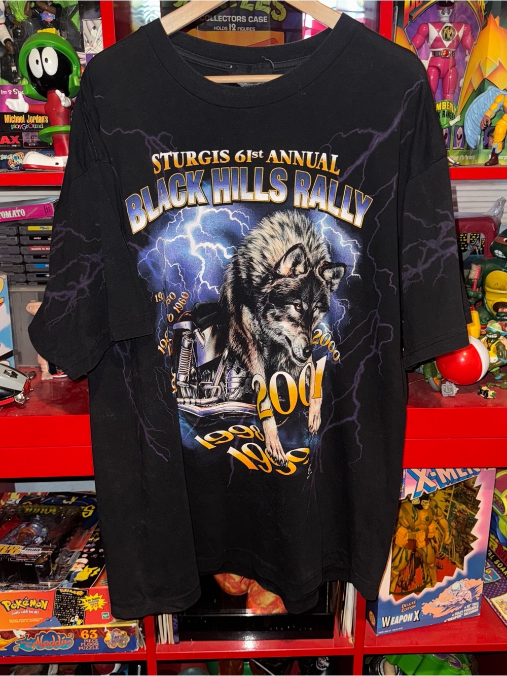 Vintage 2001  AOP American Biker x Sturgis Black Hills Rally 61st Annual T-Shirt